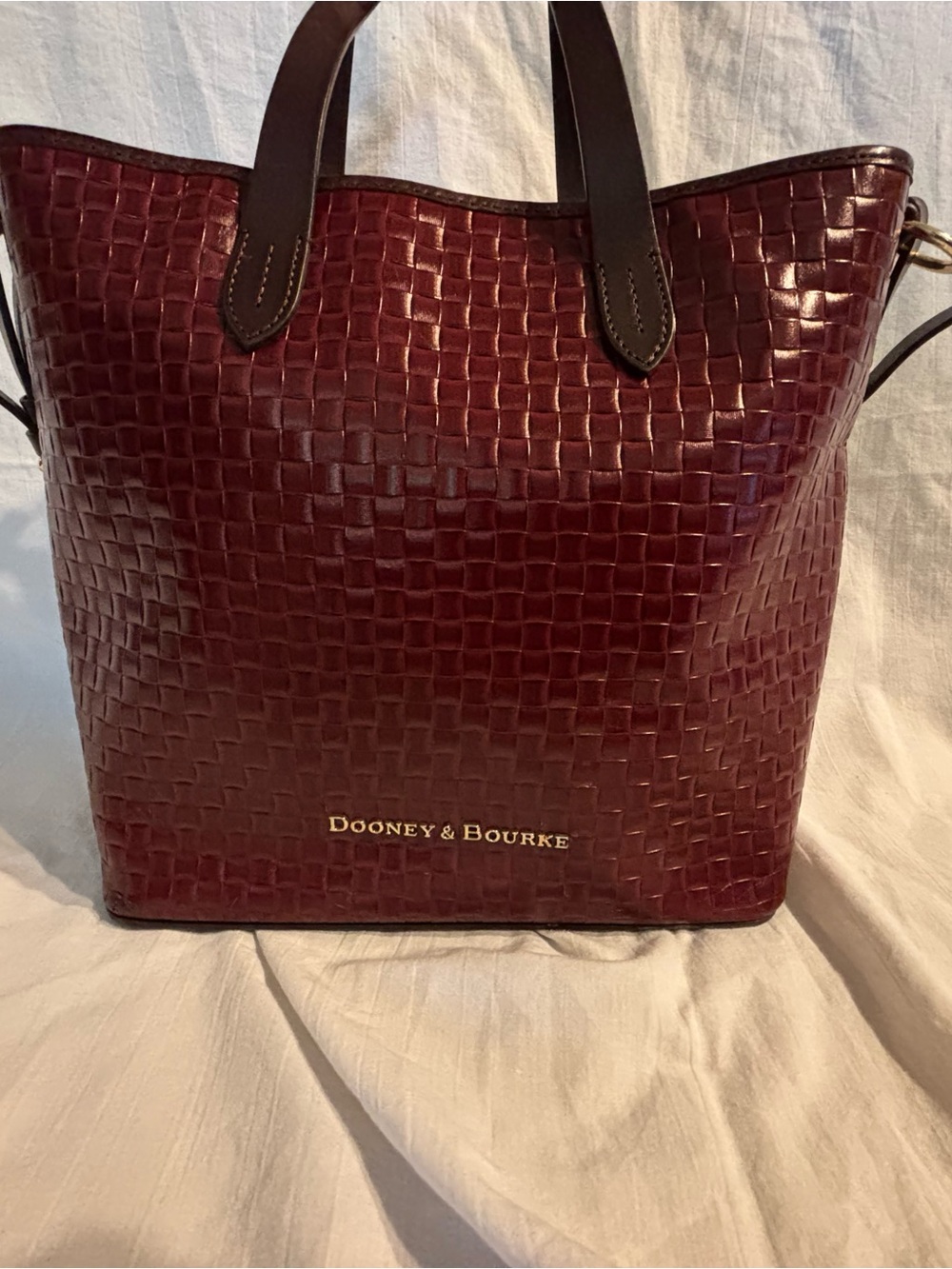 Dooney & Bourke Burgundy Woven Leather Tote